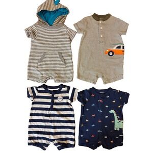 Carters Baby Boy Rompers 3 Months Summer Clothes Lot Outfits Shorts Car Baseball